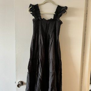 Hill House Home Black Swiss Dot "Ellie" Nap Dress - Size Small